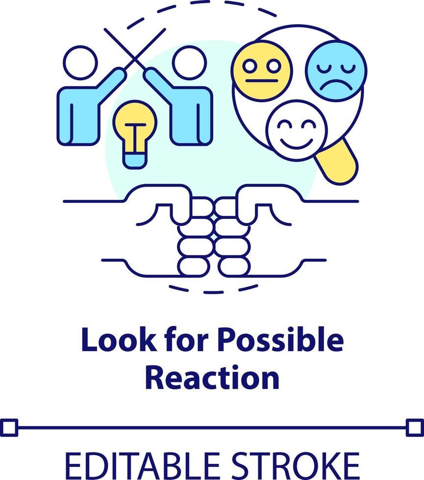 Look for possible reaction concept icon. Customer behavior. Trend evaluation abstract idea thin line illustration. Isolated outline drawing. Editable stroke vector