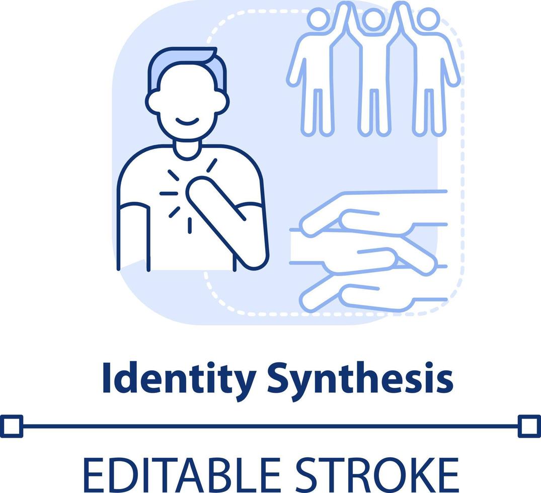 Identity synthesis light blue concept icon. Sexual orientation. Stage of coming out abstract idea thin line illustration. Isolated outline drawing. Editable stroke vector