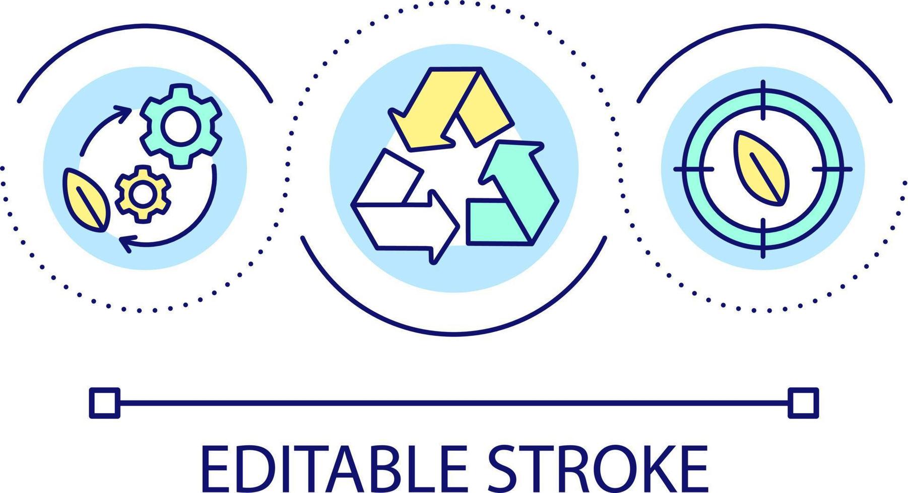 Trend of recycling loop concept icon. Eco friendly brand abstract idea thin line illustration. Environment protection. Sustainability target. Isolated outline drawing. Editable stroke vector