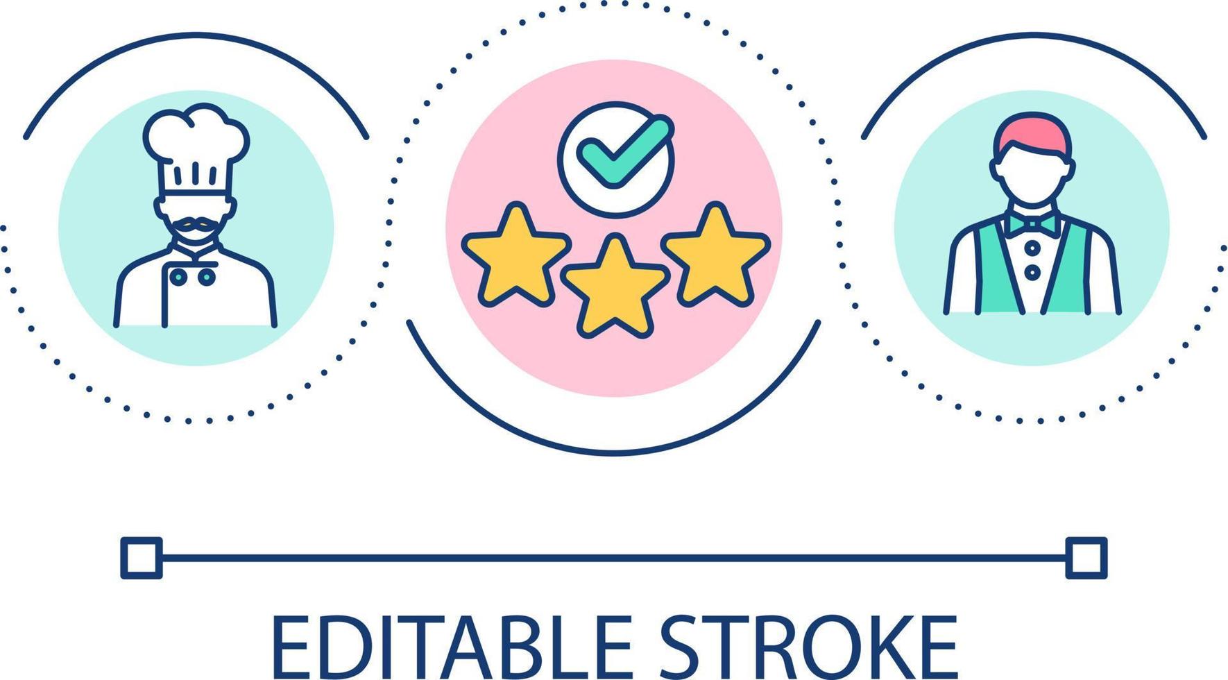 Excellent restaurant customer service loop concept icon. High quality kitchen and dining room staff abstract idea thin line illustration. Isolated outline drawing. Editable stroke vector