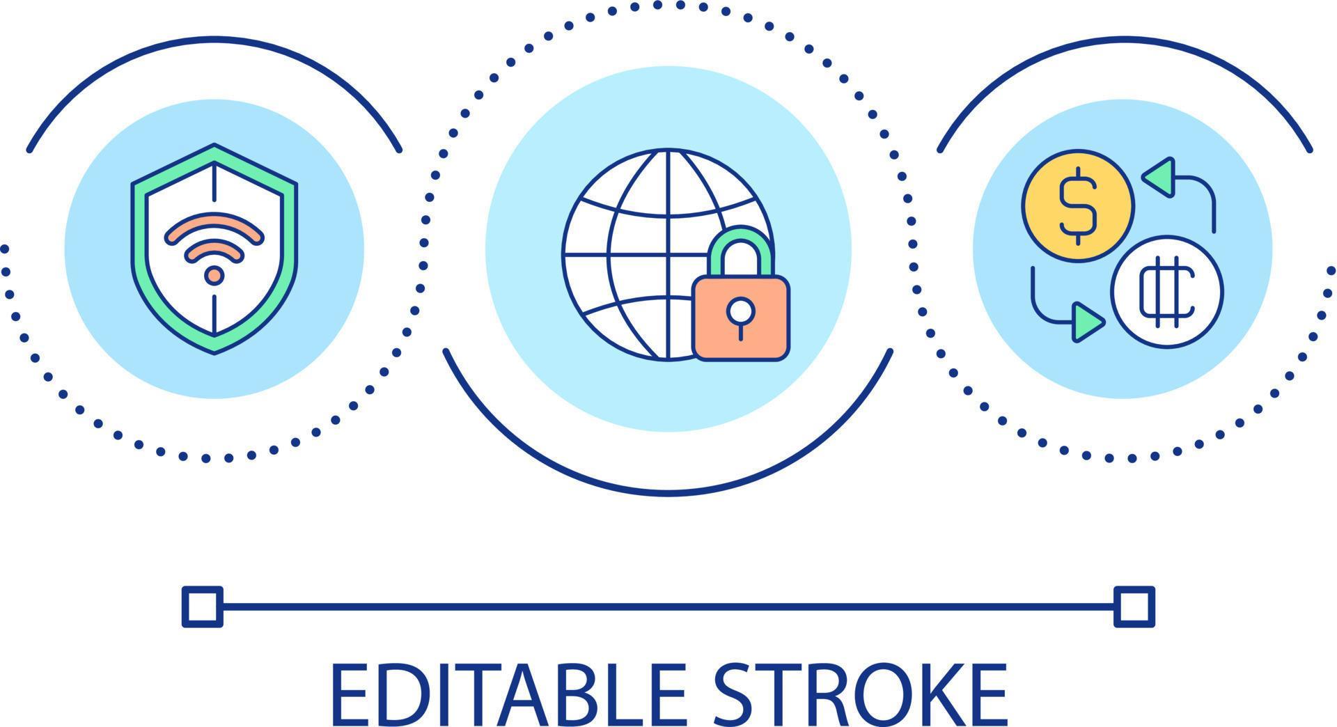 Internet connection security loop concept icon. Safe crypto trading ...