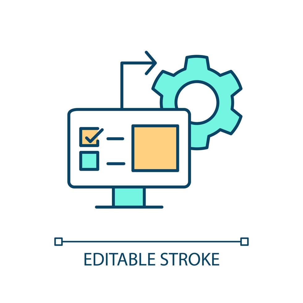 Business process automation RGB color icon. Improve work results. Use of software benefits. Web technology. Isolated vector illustration. Simple filled line drawing. Editable stroke