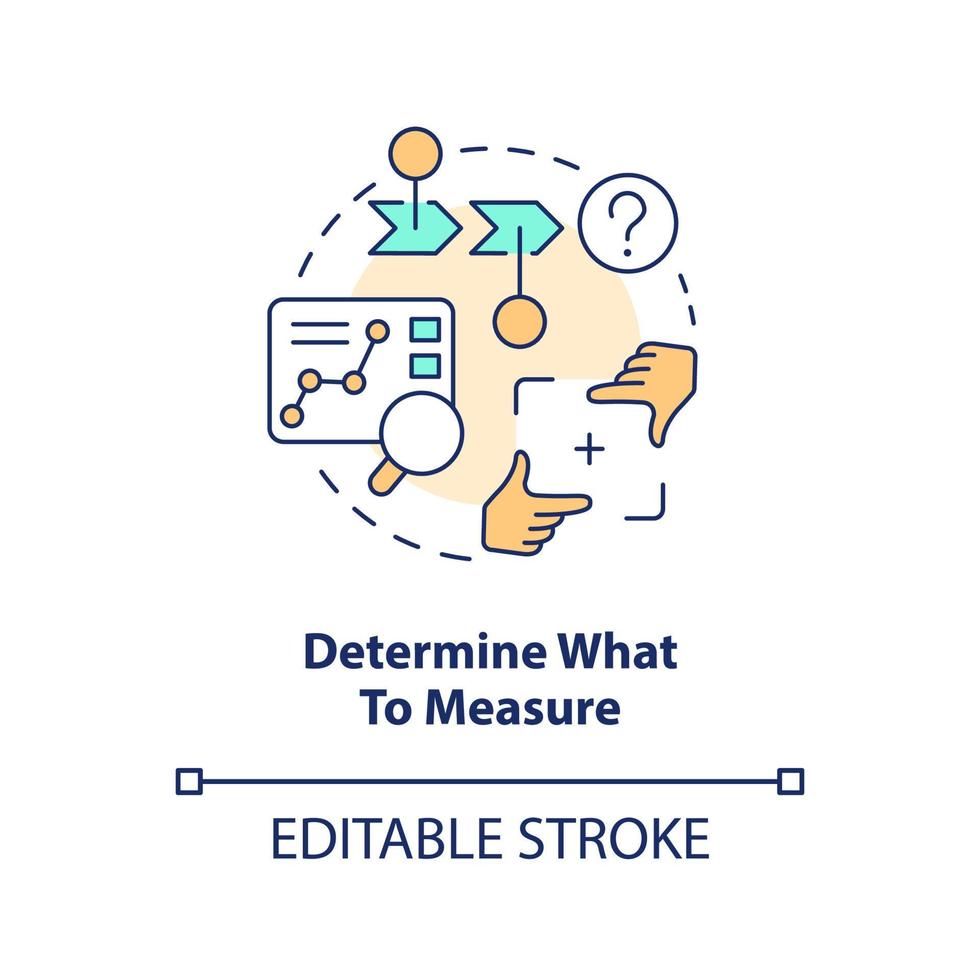 Determine what to measure concept icon. Define clear usability testing goal. Research abstract idea thin line illustration. Isolated outline drawing. Editable stroke vector