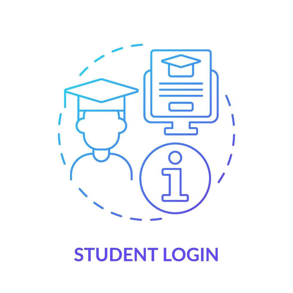 Student login blue gradient concept icon. Materials to study. Learning management system access abstract idea thin line illustration. Isolated outline drawing vector