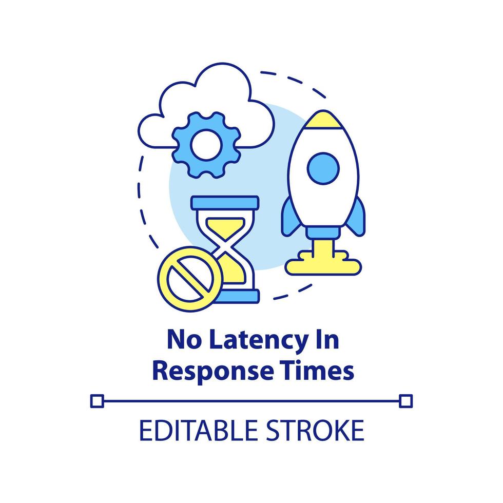 No latency in response times concept icon. Quick processing data. High productivity abstract idea thin line illustration. Isolated outline drawing. Editable stroke vector