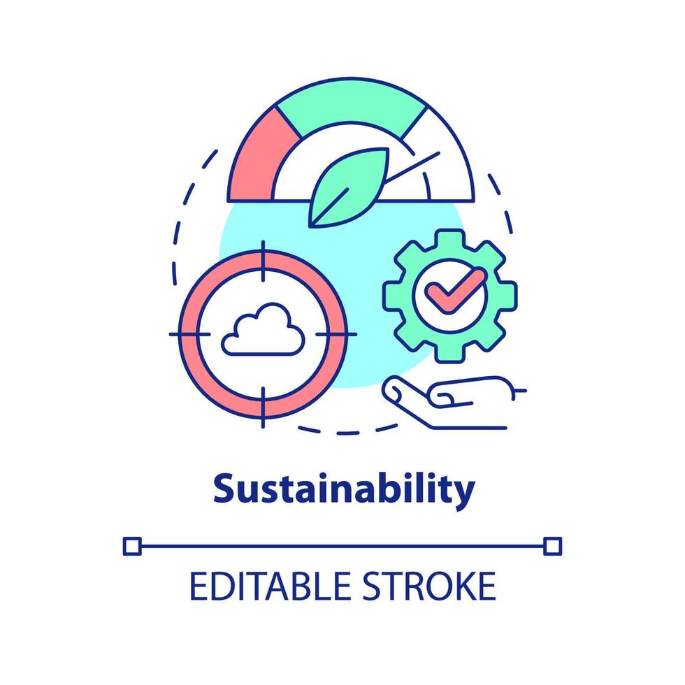 sustentabilidad en nube informática concepto icono. utilizando renovable energía fuentes resumen idea Delgado línea ilustración. aislado contorno dibujo. editable carrera vector