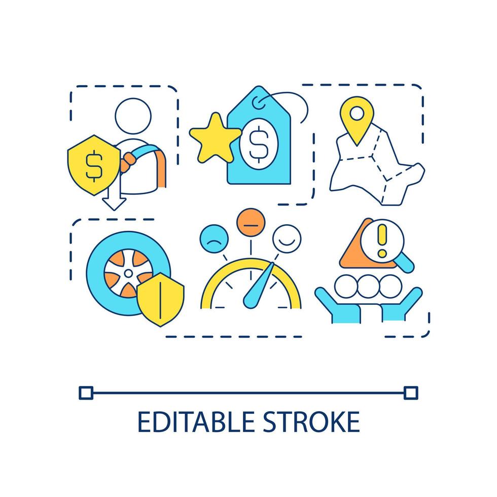 Assess insurance company reputation concept icon. Evaluate clients experience. Choose coverage service abstract idea thin line illustration. Isolated outline drawing. Editable stroke vector