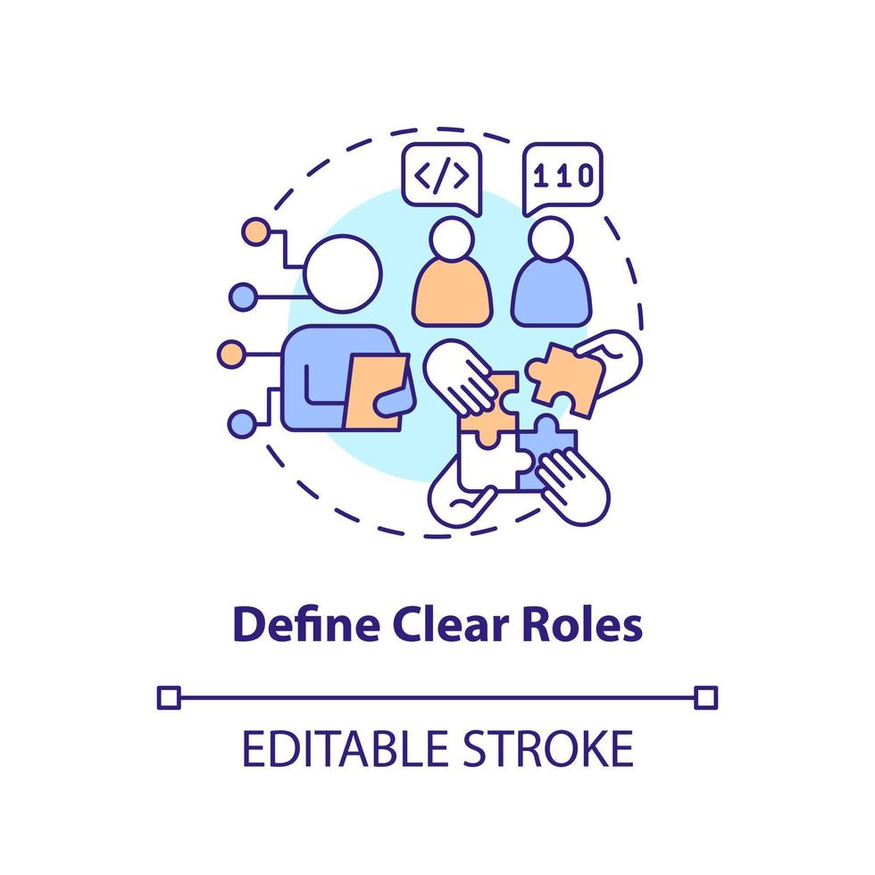 Define clear roles concept icon. Job description. IT staffing tip ...