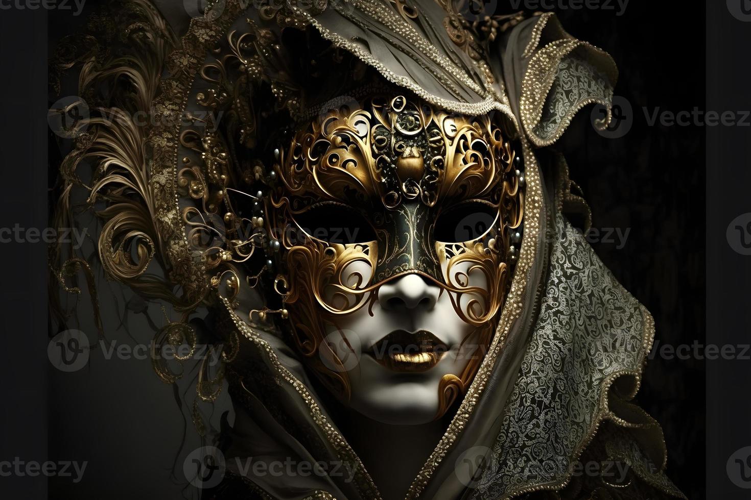 Elegant mask of venetian carnival photo