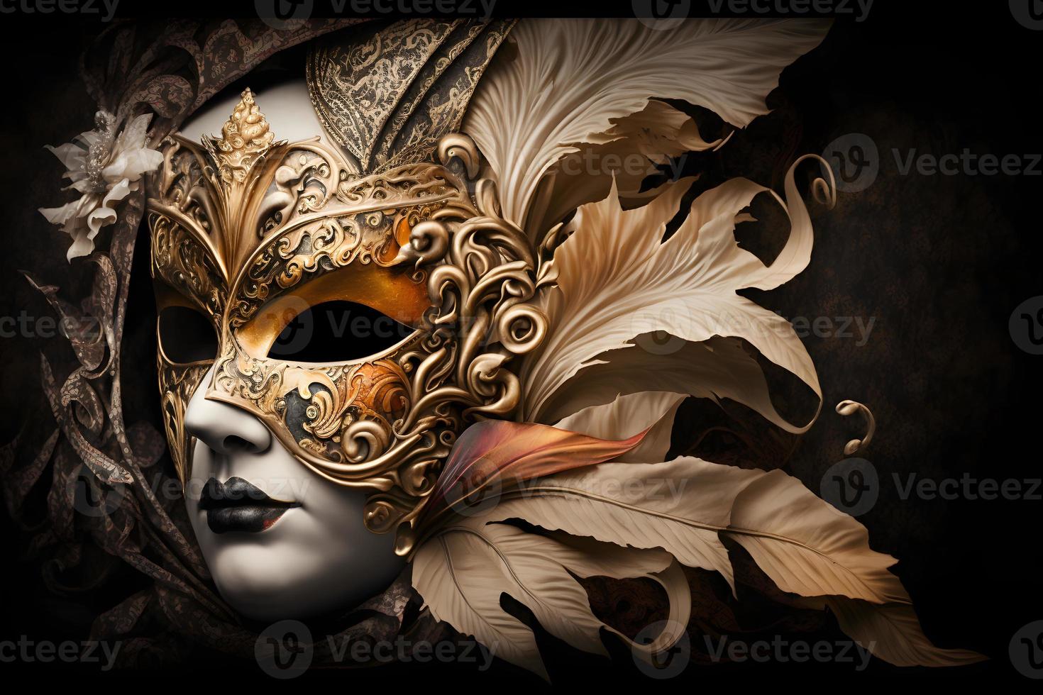 Elegant mask of venetian carnival photo