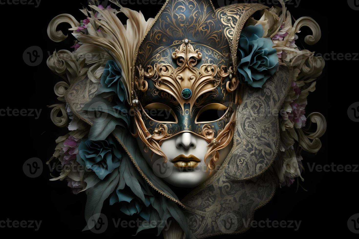 Elegant mask of venetian carnival photo
