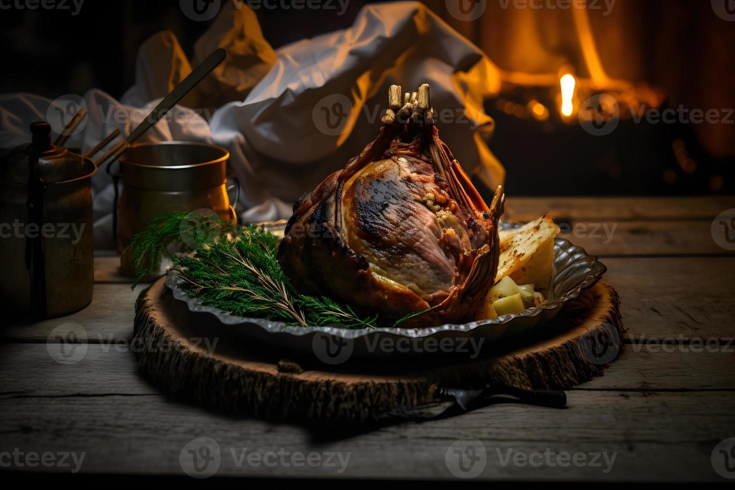 Tasty grilled ham hock as regional dish food photography photo
