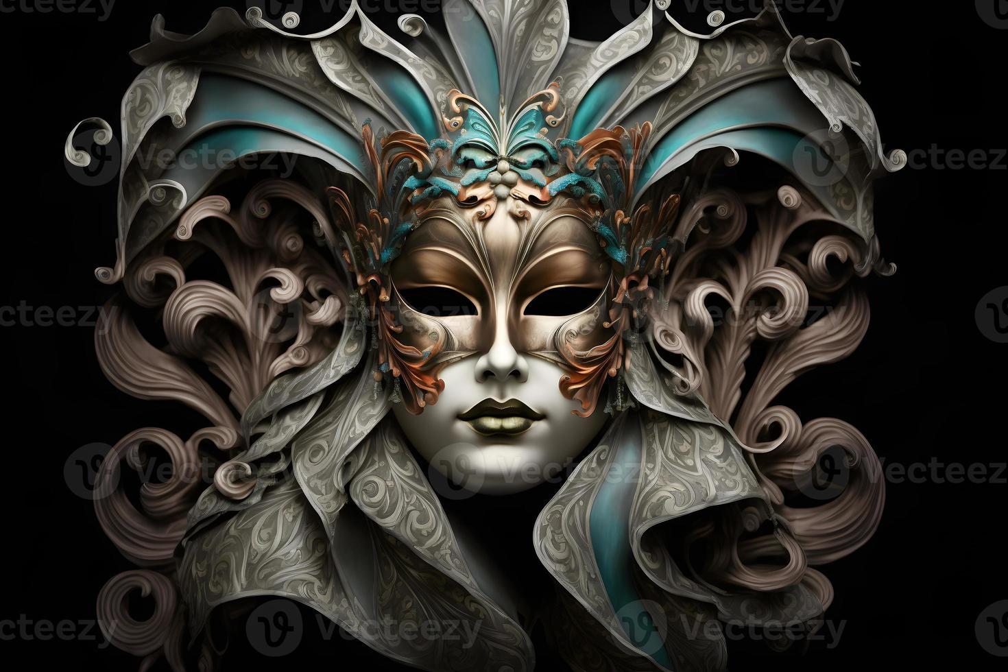 Elegant composition with venetian carnivals mask photo