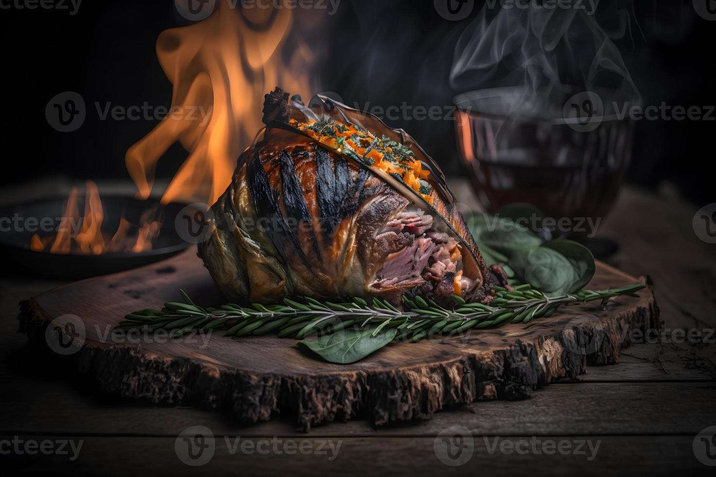 sabroso A la parrilla jamón corvejón como regional plato comida fotografía foto