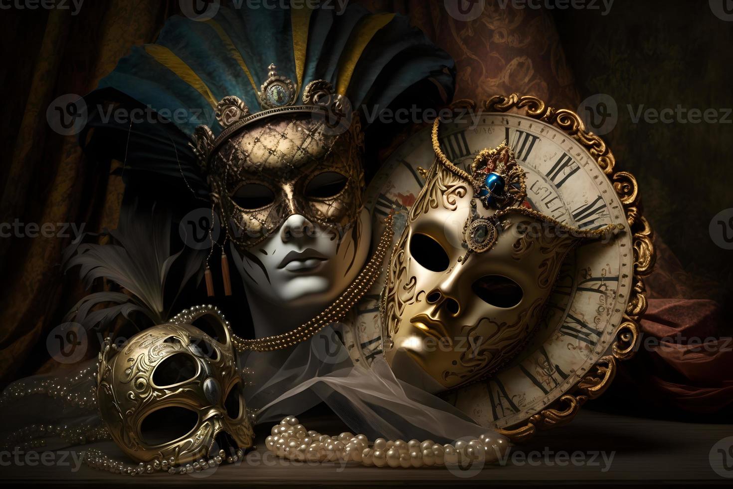 Elegant venetian carnival composition photo