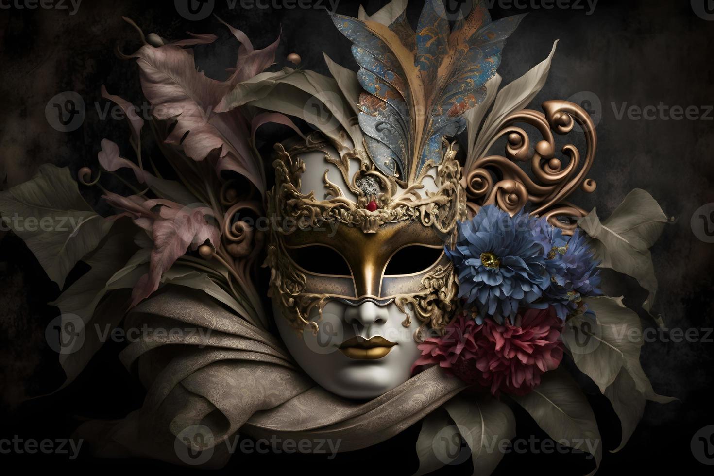 Elegant composition with venetian carnivals mask photo