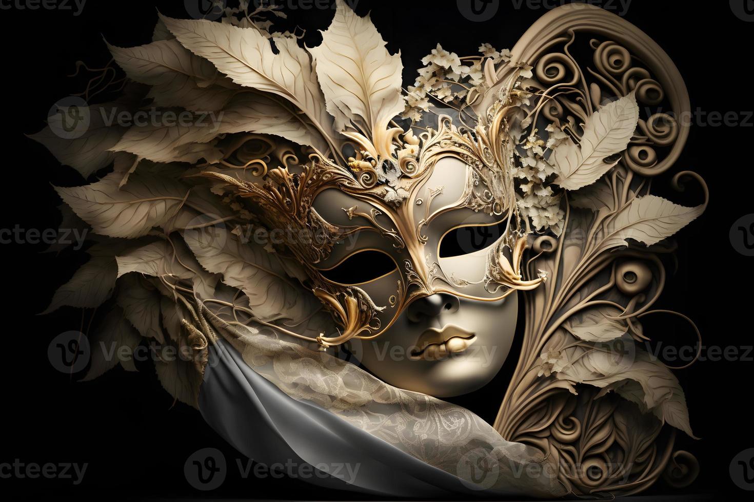 elegante composición con veneciano carnavales máscara foto