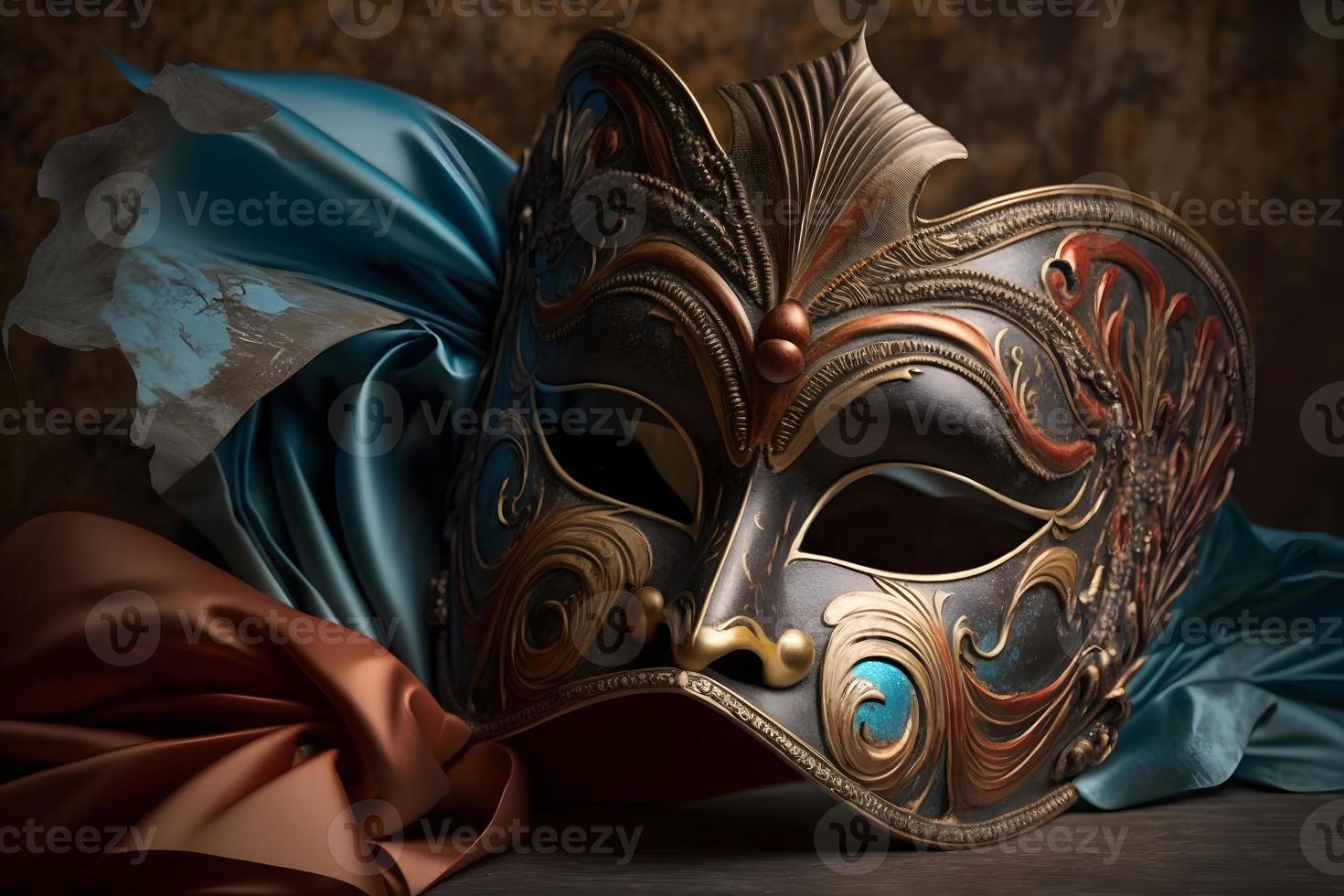 Elegant composition with venetian carnivals mask photo