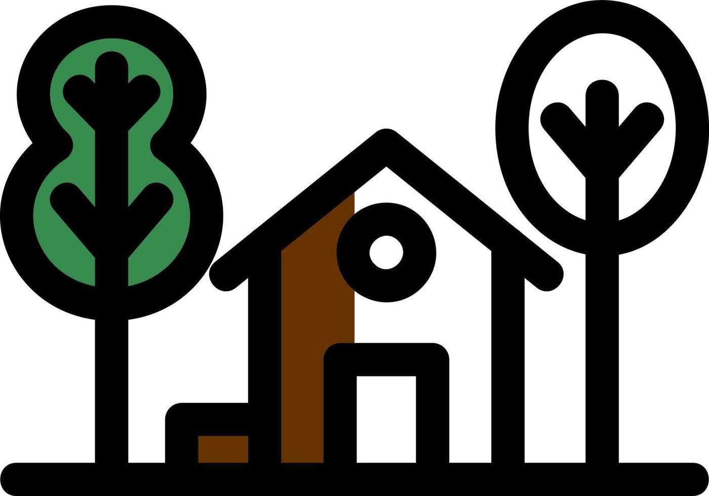 Home Landscape Vector Icon Design