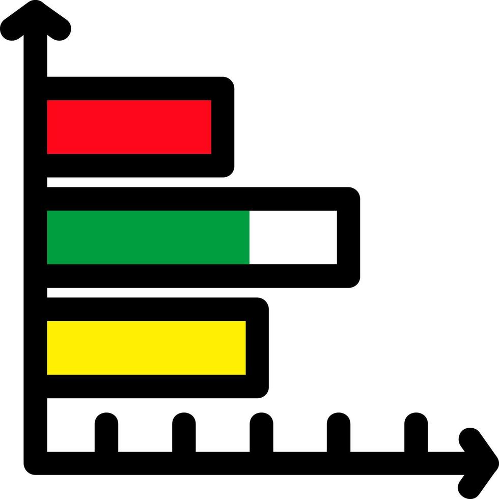 Horizontal Bar Chart Vector Icon Design