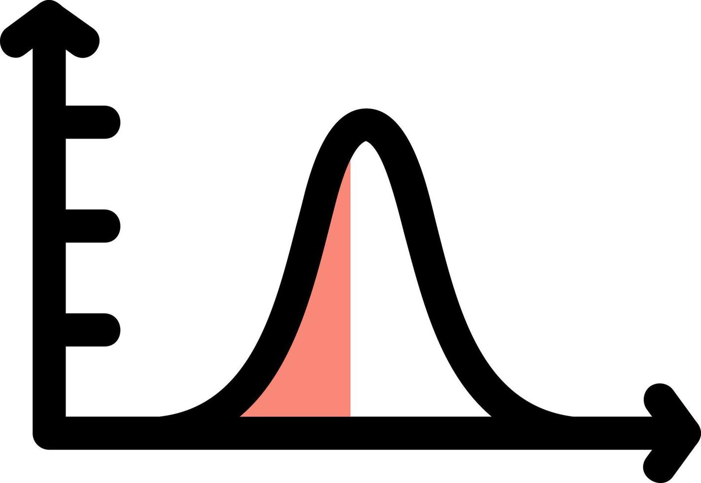 Bell Curve on Graph Vector Icon Design