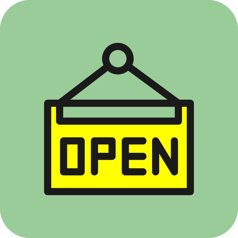 Cafe Open Sign Vector Icon Design