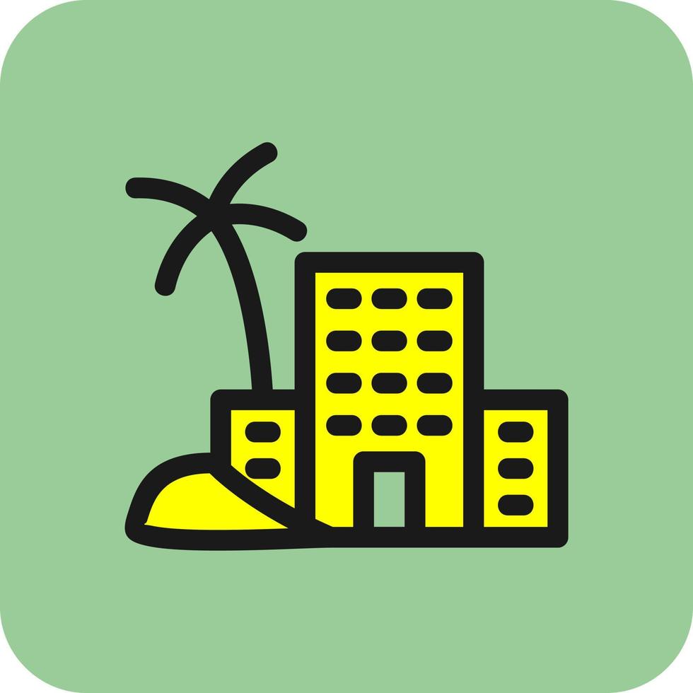 Desert Hotel Vector Icon Design