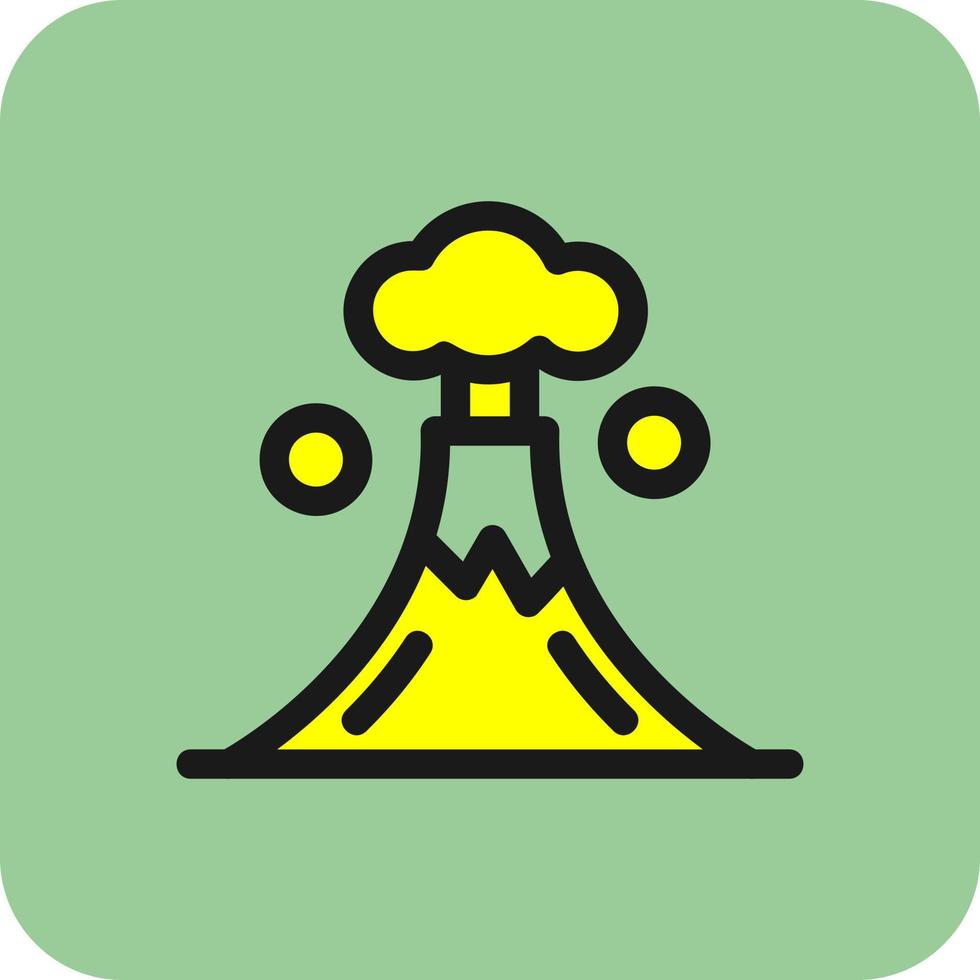 volcán paisaje vector icono diseño