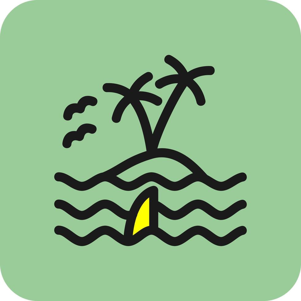 isla paisaje vector icono diseño