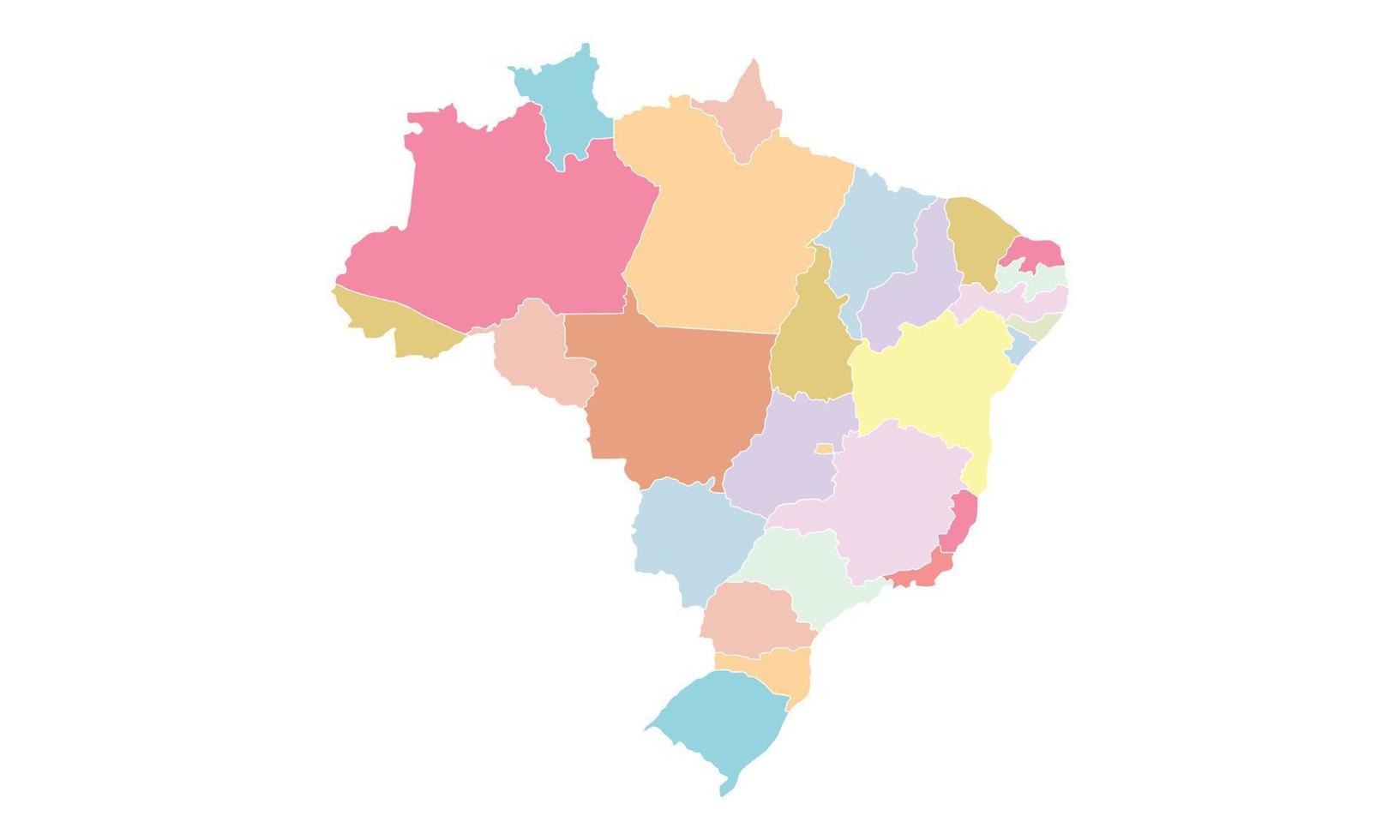 Colorful Brazil Map, perfect for office, company, school, social media, advertising, printing and more vector