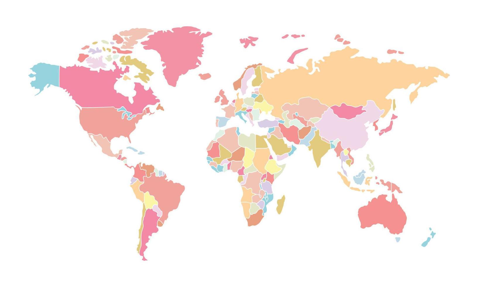 vistoso mundo mapa, Perfecto para oficina, compañía, escuela, social medios de comunicación, publicidad, impresión y más vector