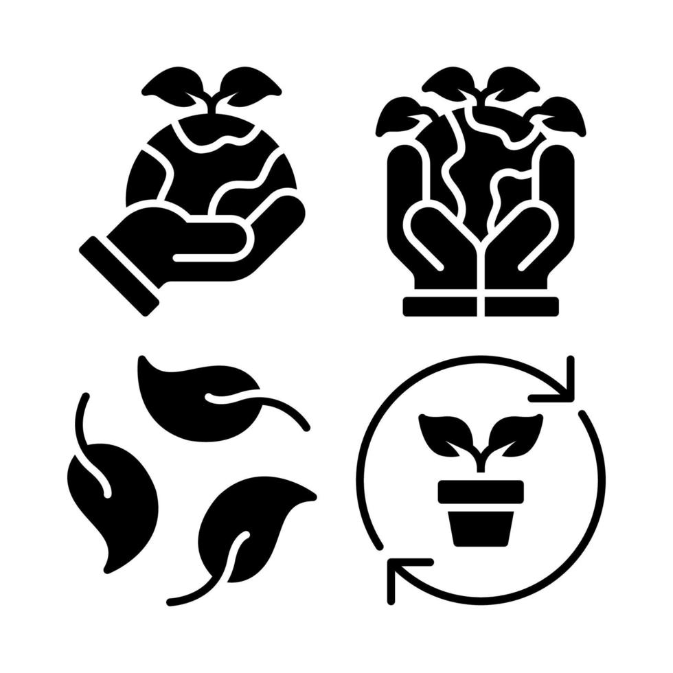 Ecology icons set. earth day, save world, recycle leaf, plant. Perfect for website mobile app, app icons, presentation, illustration and any other projects vector