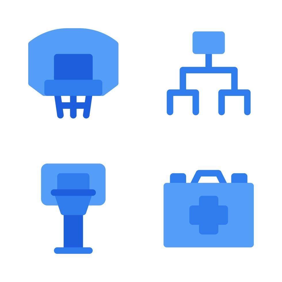 Basketball icons set. Ring, structure, hoops, medical box. Perfect for website mobile app, app icons, presentation, illustration and any other projects vector