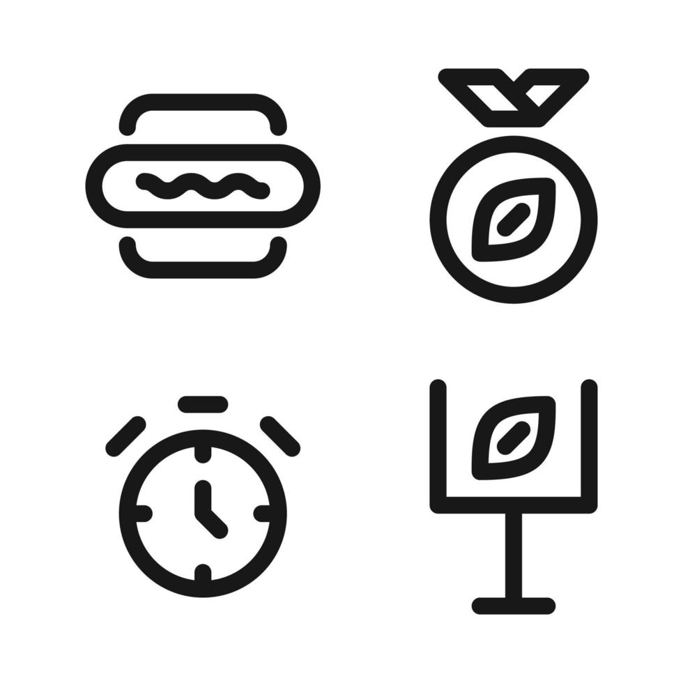 American Football icons set. Hot dog, medal, stopwatch, shoot. Perfect for website mobile app, app icons, presentation, illustration and any other projects vector