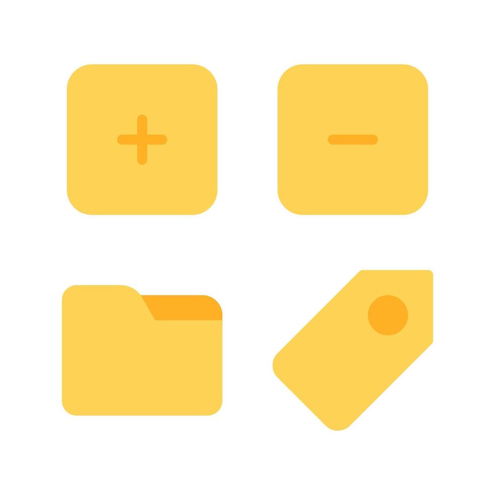 User Interface icons set. add, delete, folder, label. Perfect for website mobile app, app icons, presentation, illustration and any other projects vector