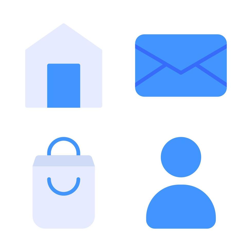 User Interface icons set. Home, email, shopping bag, user. Perfect for website mobile app, app icons, presentation, illustration and any other projects vector