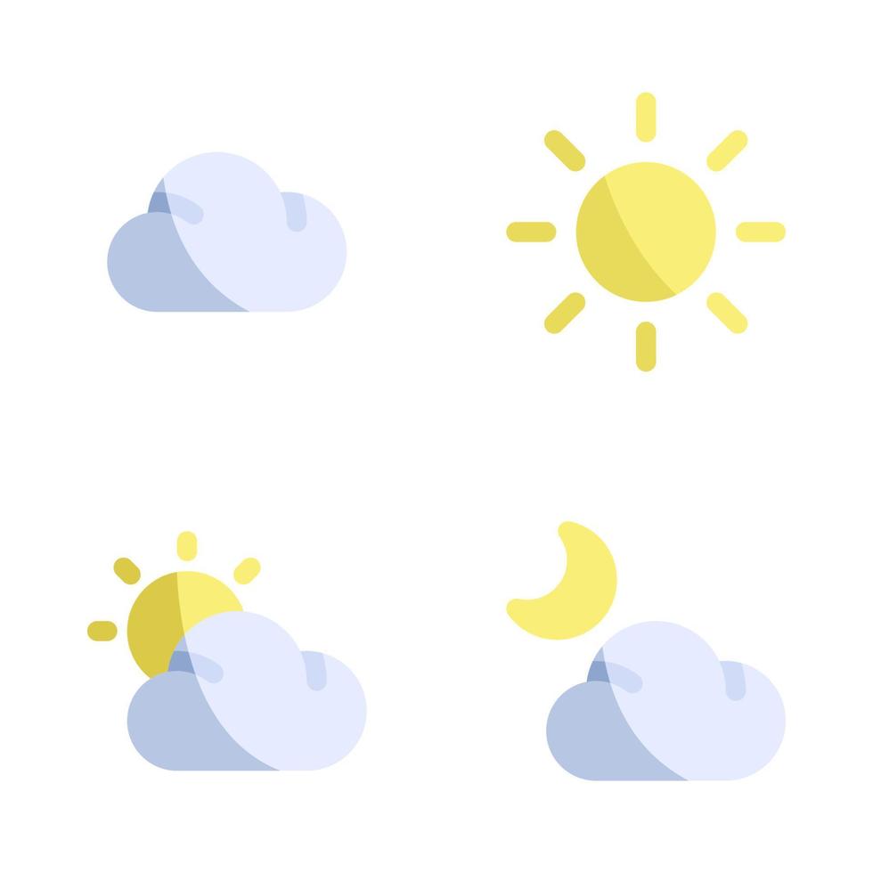 clima íconos colocar. nube, sol, nube sol, noche. Perfecto para sitio web móvil aplicación, aplicación iconos, presentación, ilustración y ninguna otro proyectos vector