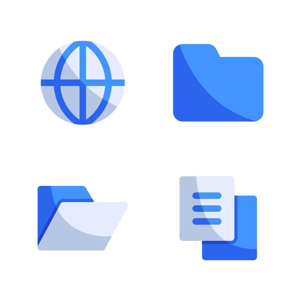 Back To School icons set. Browser, folder., open folder, document Perfect for website mobile app, app icons, presentation, illustration and any other projects vector