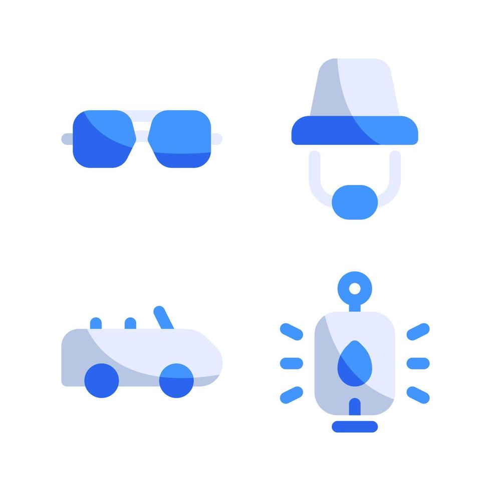 Adventure icons set. Eyeglasses, hat, car, camp fire. Perfect for website mobile app, app icons, presentation, illustration and any other projects vector