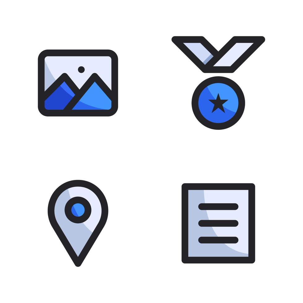 Back To School icons set. Image, medal, pin, file. Perfect for website mobile app, app icons, presentation, illustration and any other projects vector
