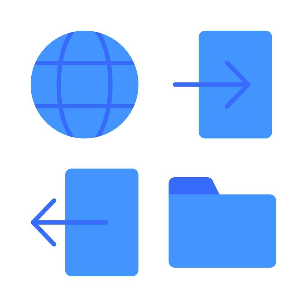 User Interface icons set. Browser, login, logout, folder. Perfect for website mobile app, app icons, presentation, illustration and any other projects vector