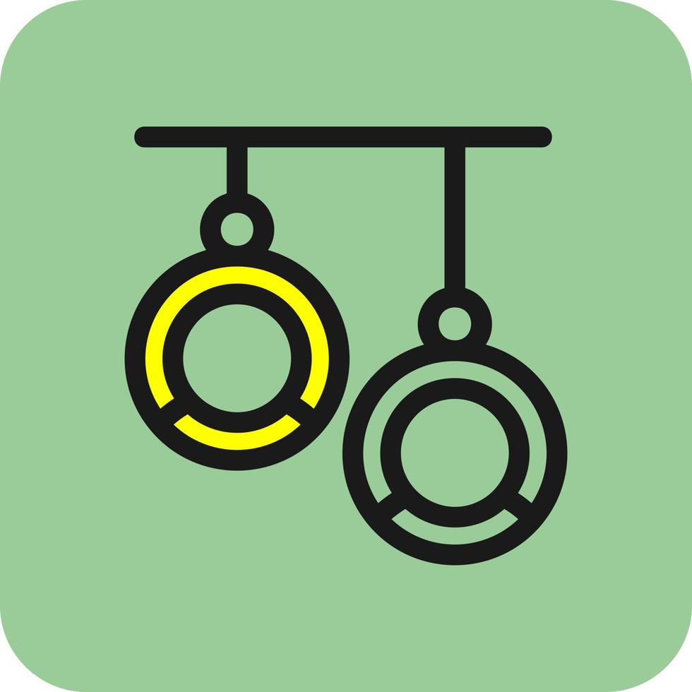 Gym Rings Vector Icon Design