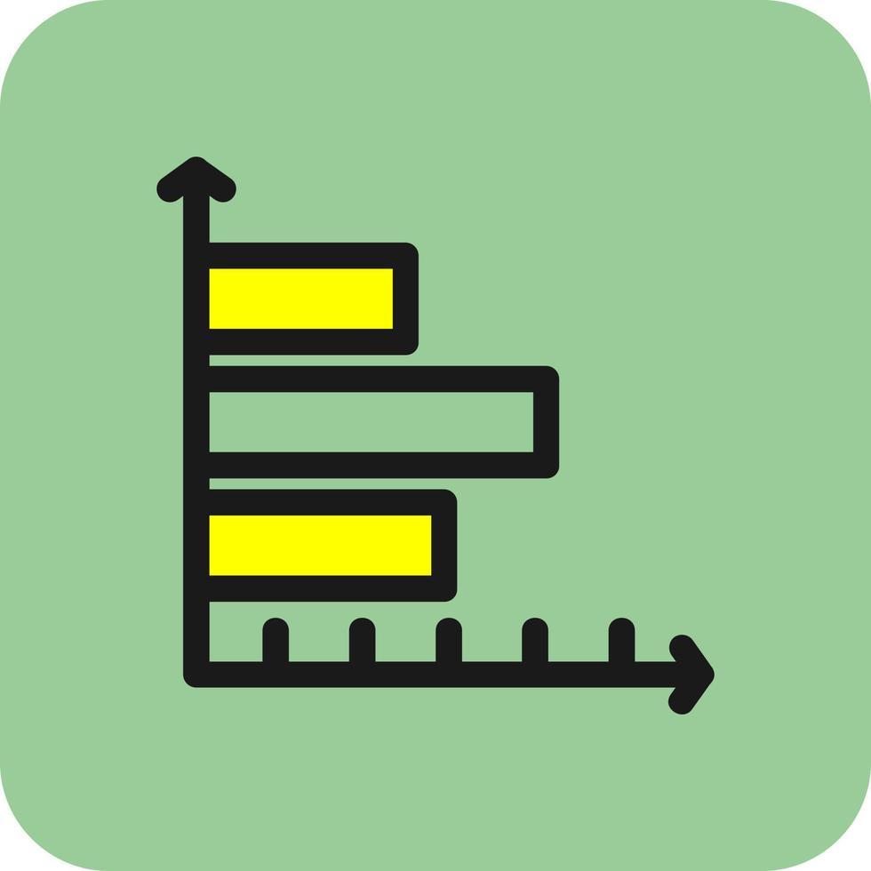 Horizontal Bar Chart Vector Icon Design