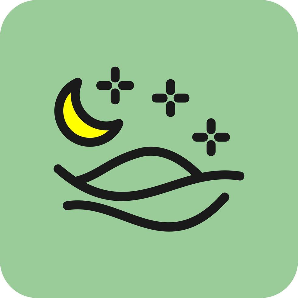 Desert Night Vector Icon Design