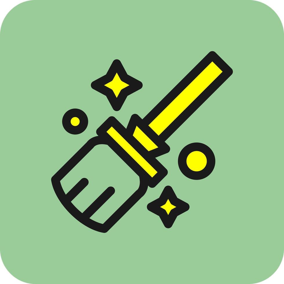 Flying Broom Vector Icon Design