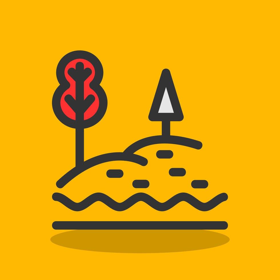 Lake Landscape Vector Icon Design