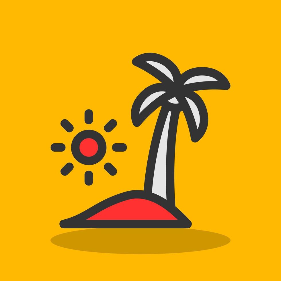 Beach Landscape Vector Icon Design