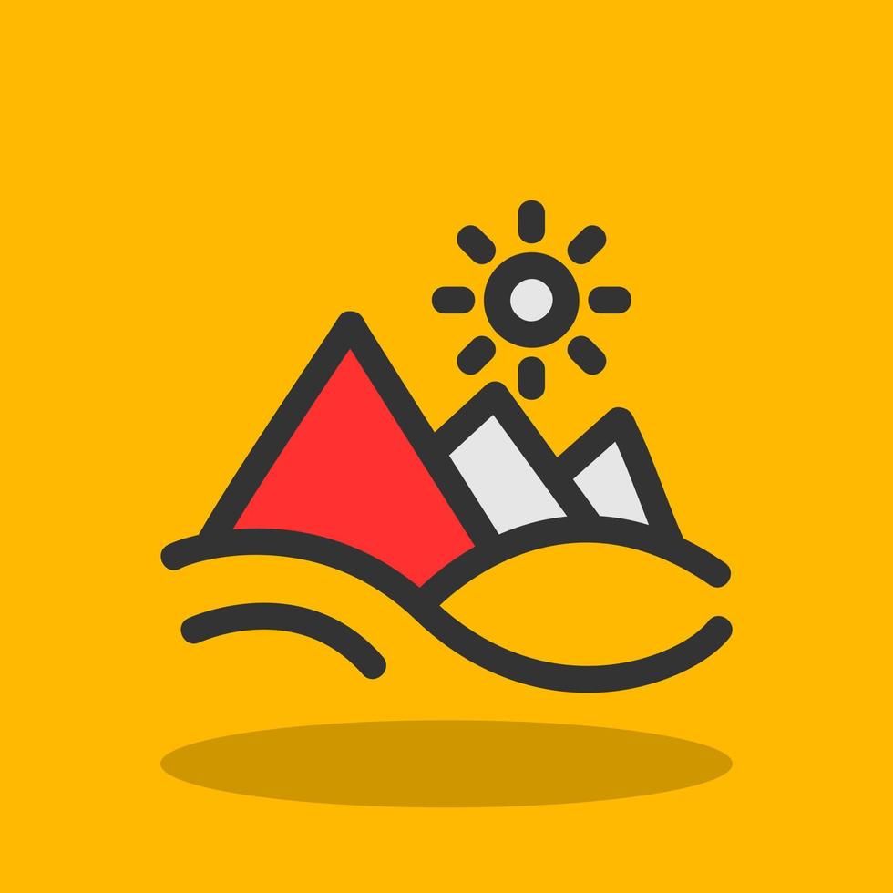 Pyramid Landscape Vector Icon Design