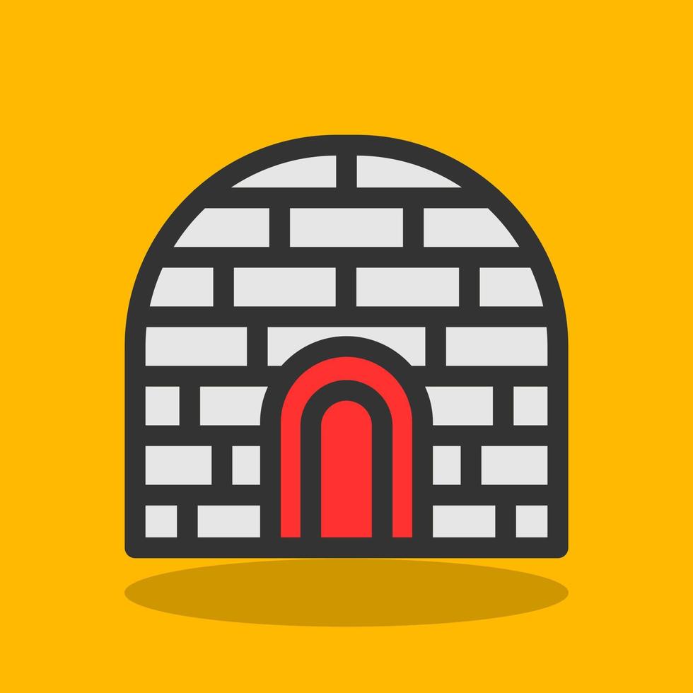Igloo Landscape Vector Icon Design