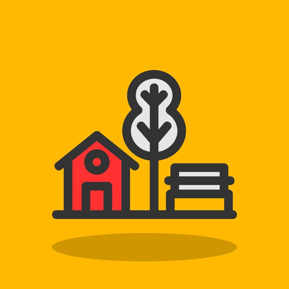 Village Landscape Vector Icon Design